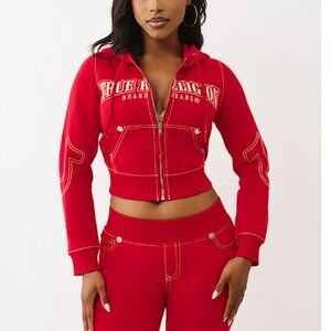 TRUE RELIGION SHRUNKEN BIG T ZIP HOODIE - SZ SMALL BNWT